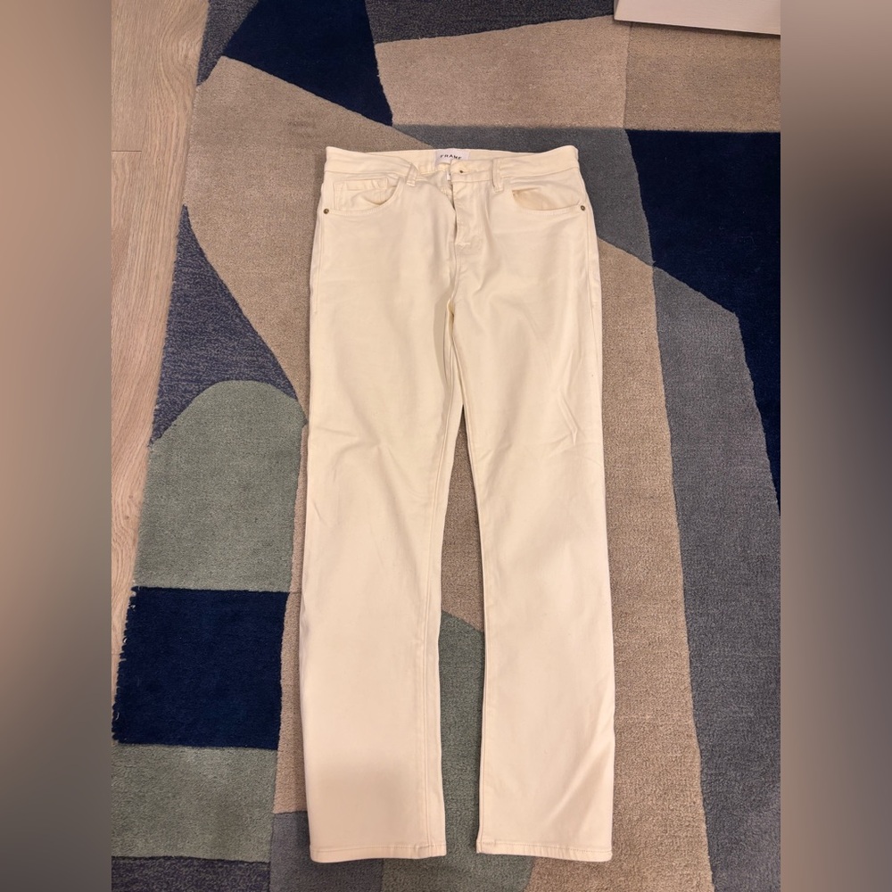 Frame Denim Le Crop Mini Boot in Cream